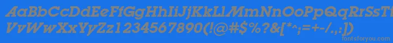 LugabookadcBolditalic Font – Gray Fonts on Blue Background