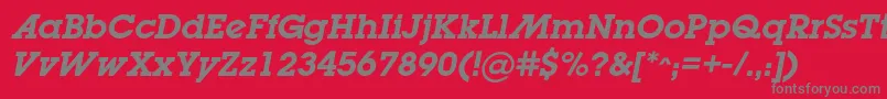 LugabookadcBolditalic Font – Gray Fonts on Red Background