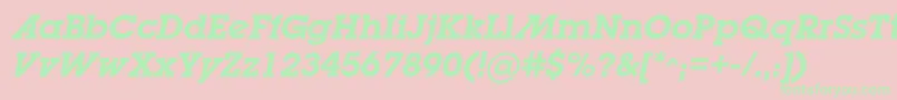 LugabookadcBolditalic Font – Green Fonts on Pink Background