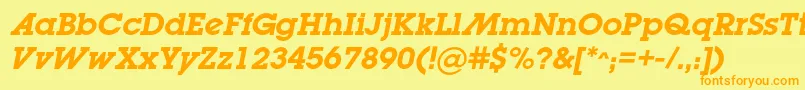 LugabookadcBolditalic Font – Orange Fonts on Yellow Background