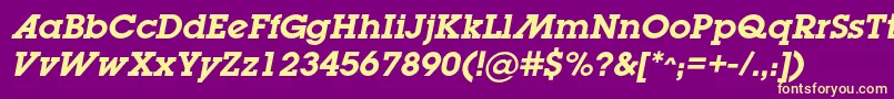 LugabookadcBolditalic Font – Yellow Fonts on Purple Background