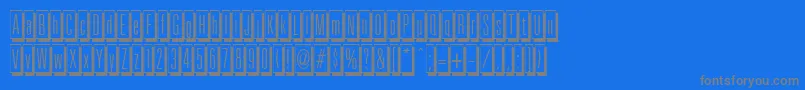FrameworkRegular-Schriftart – Graue Schriften auf blauem Hintergrund