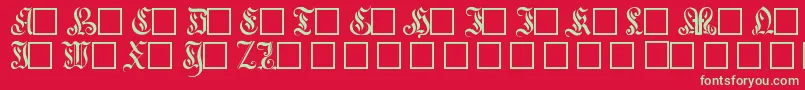 ElegantCapitals Font – Green Fonts on Red Background