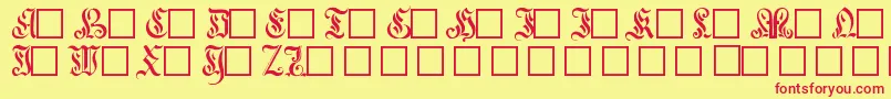 ElegantCapitals Font – Red Fonts on Yellow Background