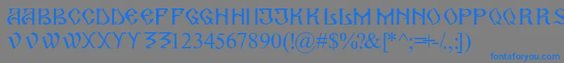 ArhaicRom Font – Blue Fonts on Gray Background