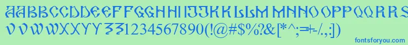 Шрифт ArhaicRom – синие шрифты на зелёном фоне