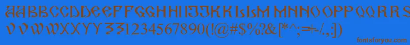 ArhaicRom Font – Brown Fonts on Blue Background