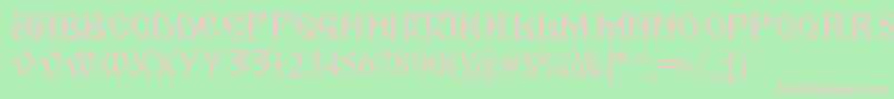 ArhaicRom Font – Pink Fonts on Green Background