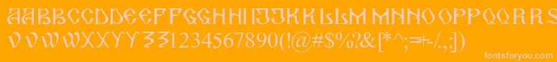 ArhaicRom Font – Pink Fonts on Orange Background