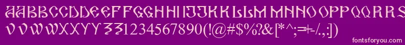 ArhaicRom Font – Pink Fonts on Purple Background