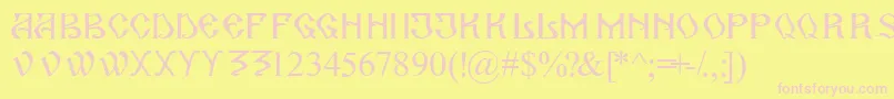 ArhaicRom Font – Pink Fonts on Yellow Background