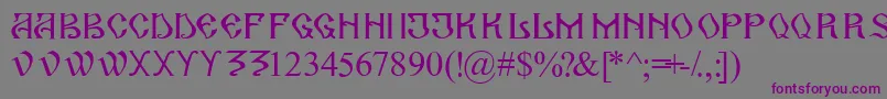 ArhaicRom-fontti – violetit fontit harmaalla taustalla