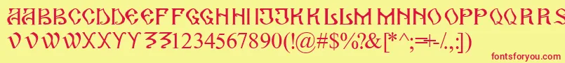 ArhaicRom Font – Red Fonts on Yellow Background