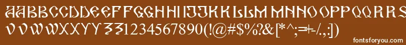 フォントArhaicRom – 茶色の背景に白い文字