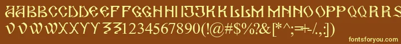 ArhaicRom Font – Yellow Fonts on Brown Background