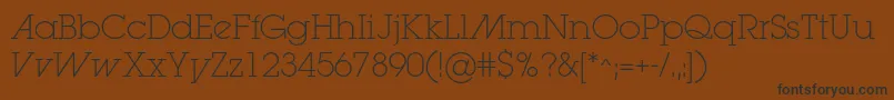 Lugaextralightadc Font – Black Fonts on Brown Background