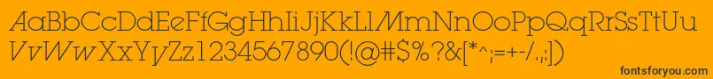 Lugaextralightadc Font – Black Fonts on Orange Background