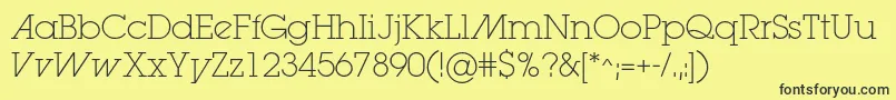 Lugaextralightadc Font – Black Fonts on Yellow Background