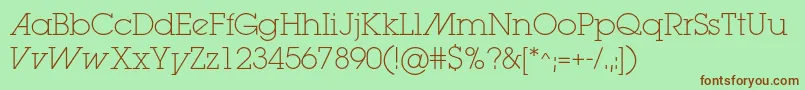 Lugaextralightadc Font – Brown Fonts on Green Background