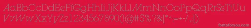 Lugaextralightadc Font – Gray Fonts on Red Background