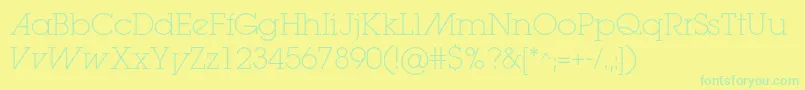 Lugaextralightadc Font – Green Fonts on Yellow Background