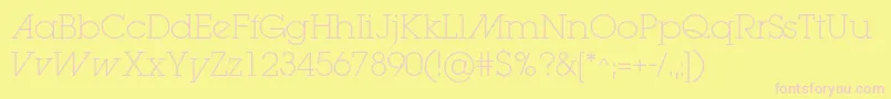 Шрифт Lugaextralightadc – розовые шрифты на жёлтом фоне