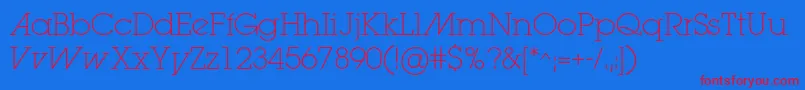 Lugaextralightadc Font – Red Fonts on Blue Background