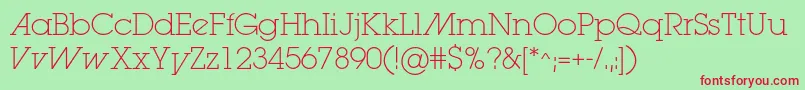 Lugaextralightadc Font – Red Fonts on Green Background