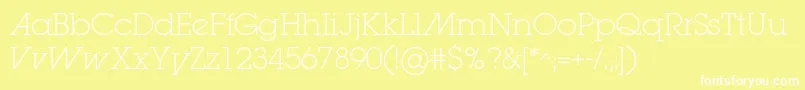 Lugaextralightadc Font – White Fonts on Yellow Background