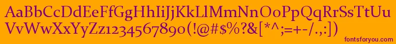 Constantia Font – Purple Fonts on Orange Background