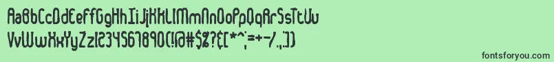 フォントDentedBrk – 緑の背景に黒い文字