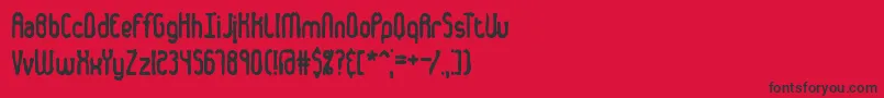 フォントDentedBrk – 赤い背景に黒い文字