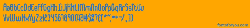 More about DentedBrk Font DentedBrk Font – Blue Fonts on Orange Background
