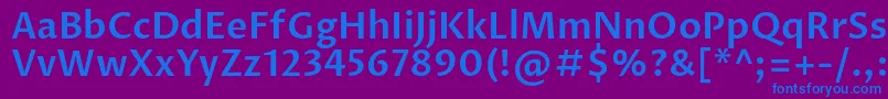 フォントProzalibreSemibold – 紫色の背景に青い文字