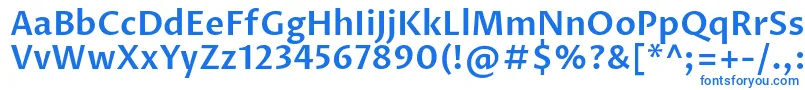 Czcionka ProzalibreSemibold – niebieskie czcionki na białym tle