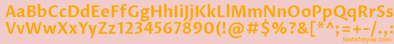 フォントProzalibreSemibold – オレンジの文字がピンクの背景にあります。