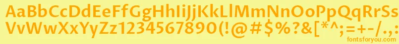 ProzalibreSemibold Font – Orange Fonts on Yellow Background