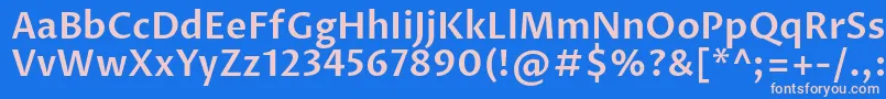 フォントProzalibreSemibold – ピンクの文字、青い背景