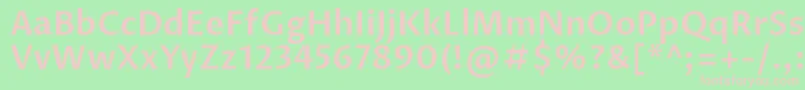 Fonte ProzalibreSemibold – fontes rosa em um fundo verde