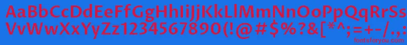 ProzalibreSemibold Font – Red Fonts on Blue Background