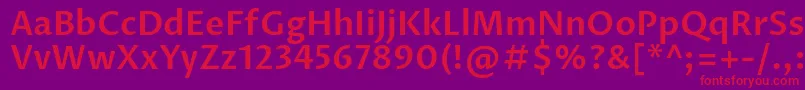 ProzalibreSemibold Font – Red Fonts on Purple Background