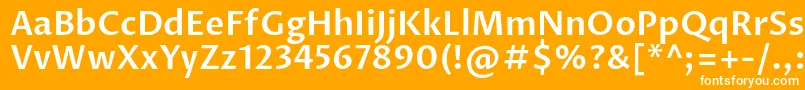 Шрифт ProzalibreSemibold – белые шрифты на оранжевом фоне