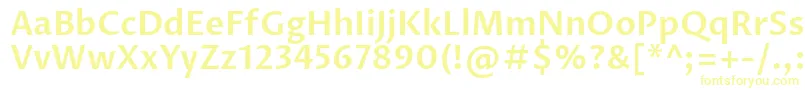 フォントProzalibreSemibold – 白い背景に黄色の文字