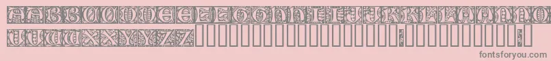 Gloucesterinitialen Font – Gray Fonts on Pink Background