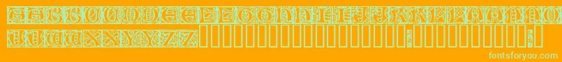 Gloucesterinitialen Font – Green Fonts on Orange Background