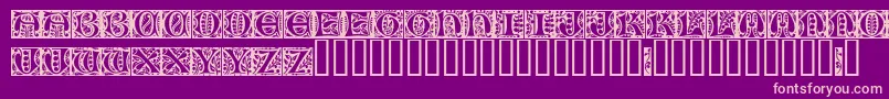 Gloucesterinitialen-Schriftart – Rosa Schriften auf violettem Hintergrund