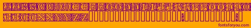 Gloucesterinitialen Font – Purple Fonts on Orange Background