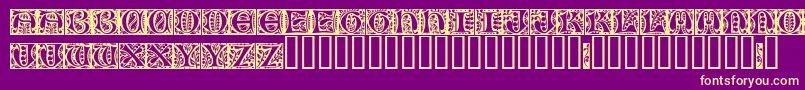 Gloucesterinitialen Font – Yellow Fonts on Purple Background