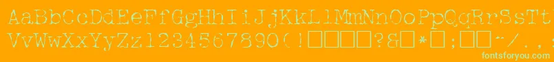 Fonte McgareyRegular – fontes verdes em um fundo laranja