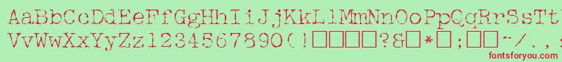 McgareyRegular Font – Red Fonts on Green Background